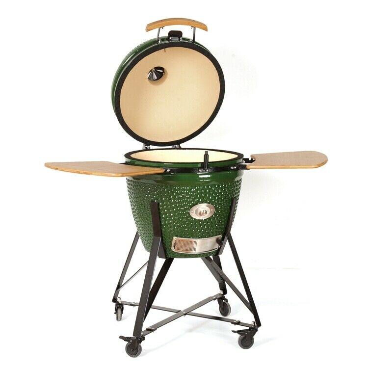 YNNI KAMADO Sizes 13" to 25.2" 13 Colours with Chip Feeder Option Ceramic BBQ