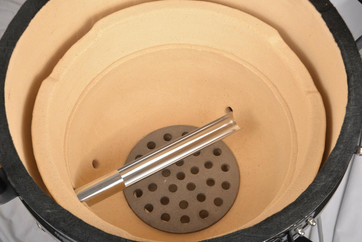 YNNI KAMADO Sizes 13" to 25.2" 13 Colours with Chip Feeder Option Ceramic BBQ