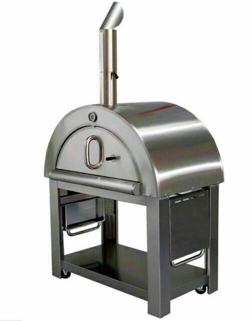 New XL Size Wood Fired Outdoor Stainless Steel Pizza Oven BBQ Grill 44" Wide!
