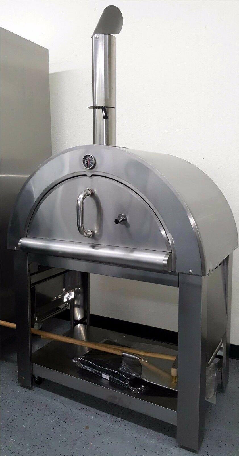 New XL Size Wood Fired Outdoor Stainless Steel Pizza Oven BBQ Grill 44" Wide!