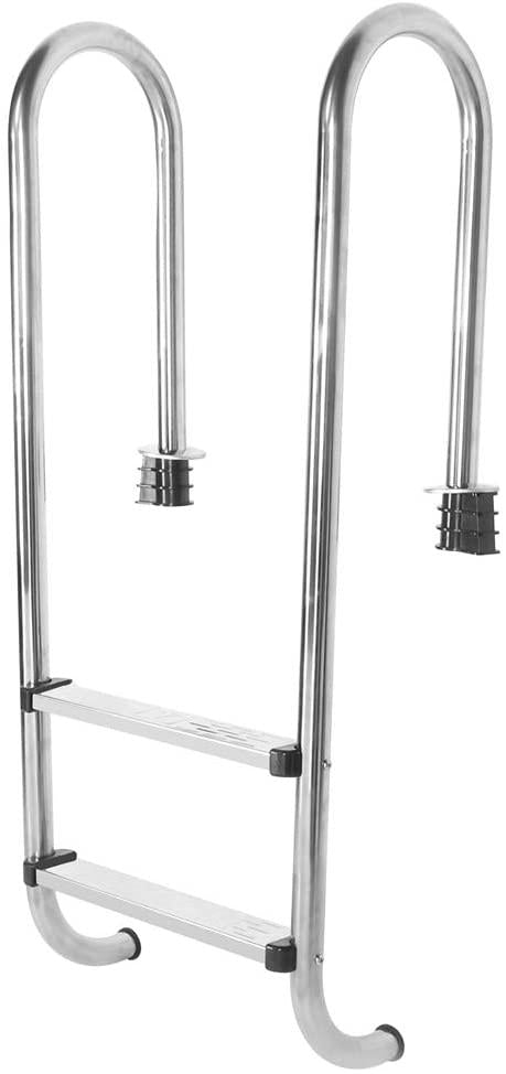 Steel Frame Above Ground Swimming Pool Ladder,Pool Ladder Stainless Steel Anti Slip Anti Corrosion Swimming Pool Ladder with Two Step Pedal Rust-Proof Metal Frame Suitable