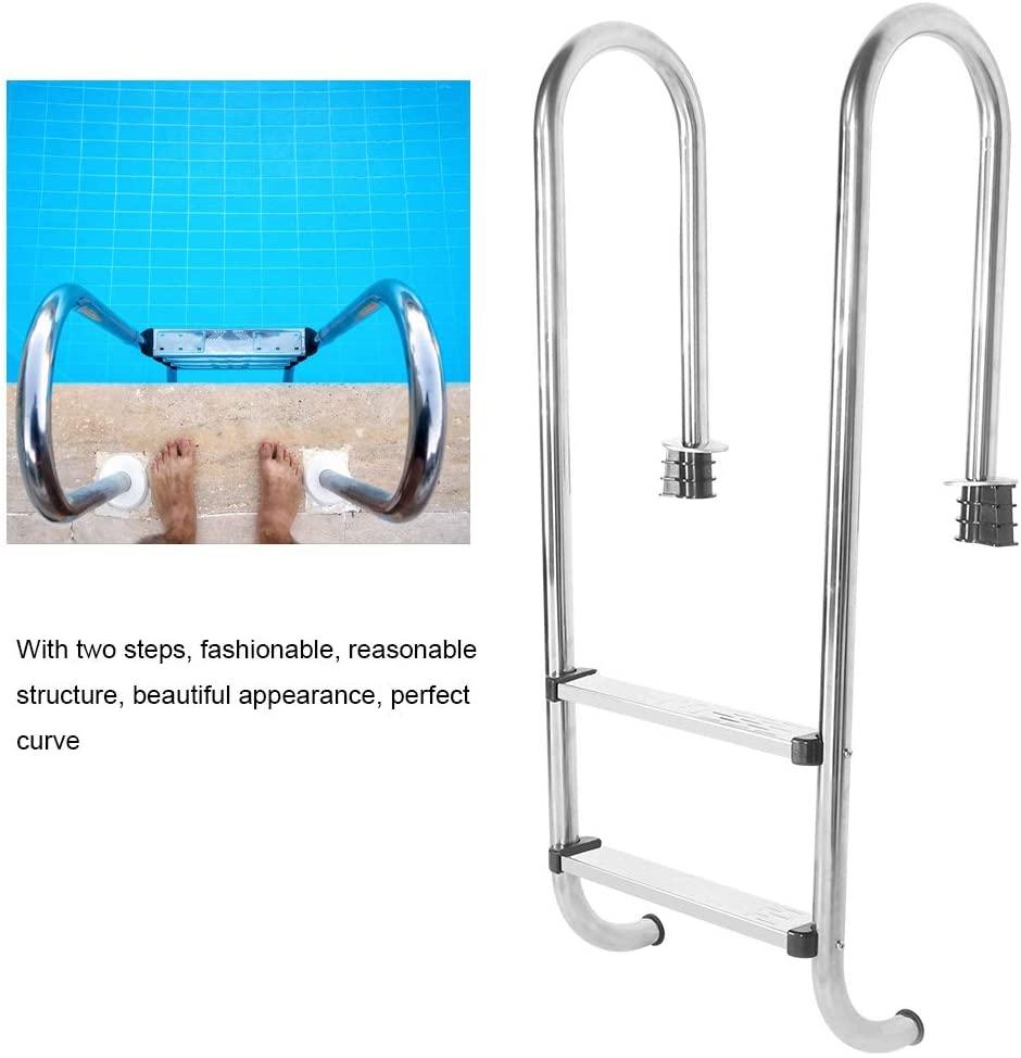Steel Frame Above Ground Swimming Pool Ladder,Pool Ladder Stainless Steel Anti Slip Anti Corrosion Swimming Pool Ladder with Two Step Pedal Rust-Proof Metal Frame Suitable