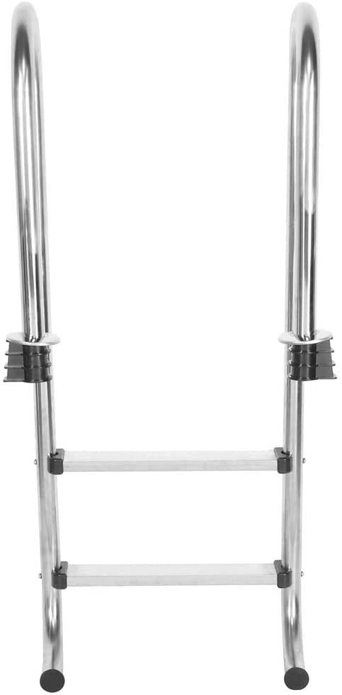 Steel Frame Above Ground Swimming Pool Ladder,Pool Ladder Stainless Steel Anti Slip Anti Corrosion Swimming Pool Ladder with Two Step Pedal Rust-Proof Metal Frame Suitable