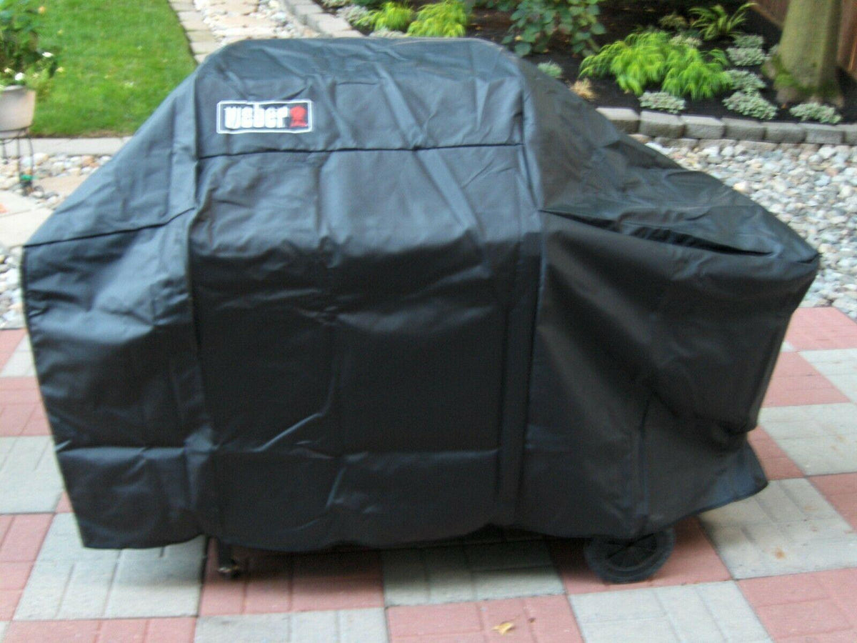 WEBER GAS GRILL GENESIS SILVER C WITH SIDE BURNER AND PROPANE TANK AND COVER