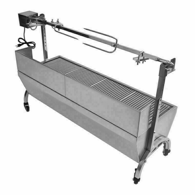 USA Large BBQ Pig Lamb Spit Roast Rotisserie Skewer Souvla Pigroast Charcoal
