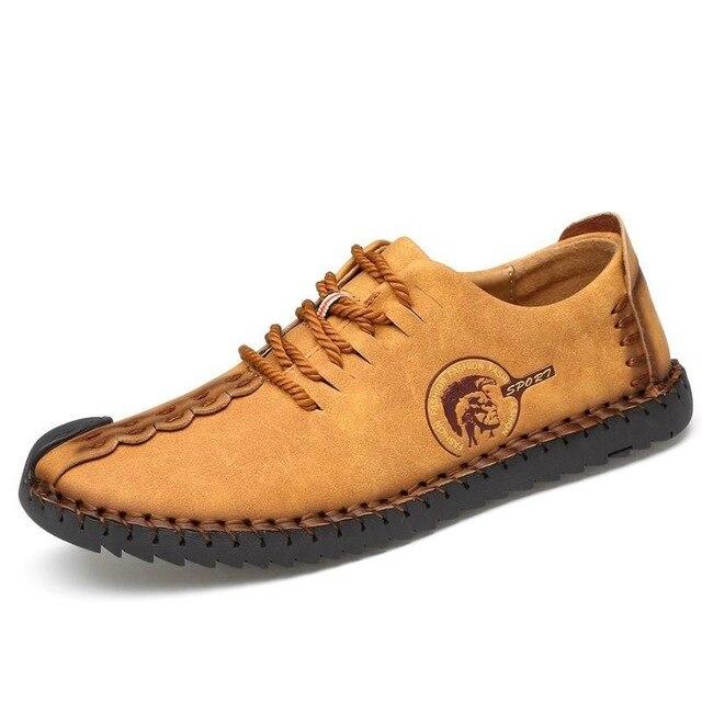 Soft Leather Men Driving Shoes Casual Boots