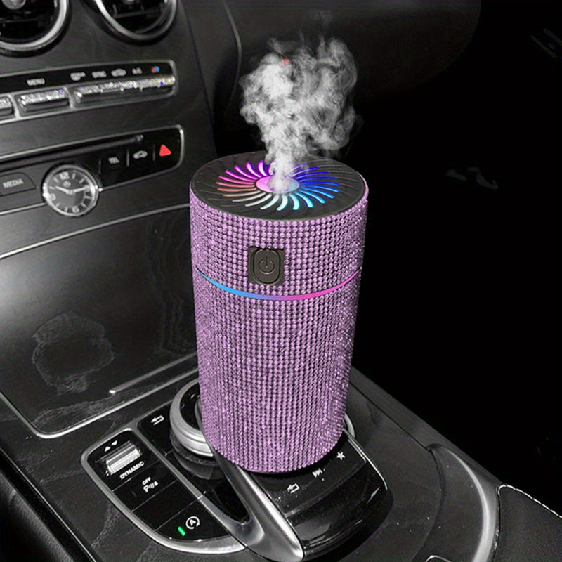 Elevate Your Car's Ambience with this Luxurious Rhinestone Humidifier &amp; Air Purifier!