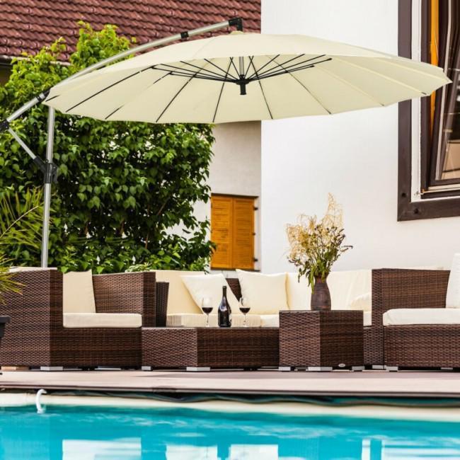 10 Foot Patio Offset Umbrella Market Hanging Umbrella for
