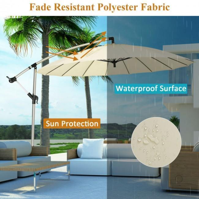 10 Foot Patio Offset Umbrella Market Hanging Umbrella for