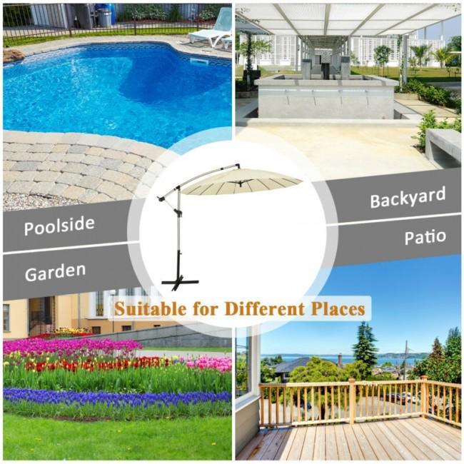 10 Foot Patio Offset Umbrella Market Hanging Umbrella for