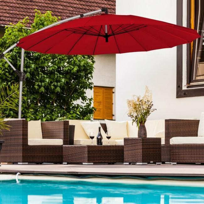 10 Foot Patio Offset Umbrella Market Hanging Umbrella for