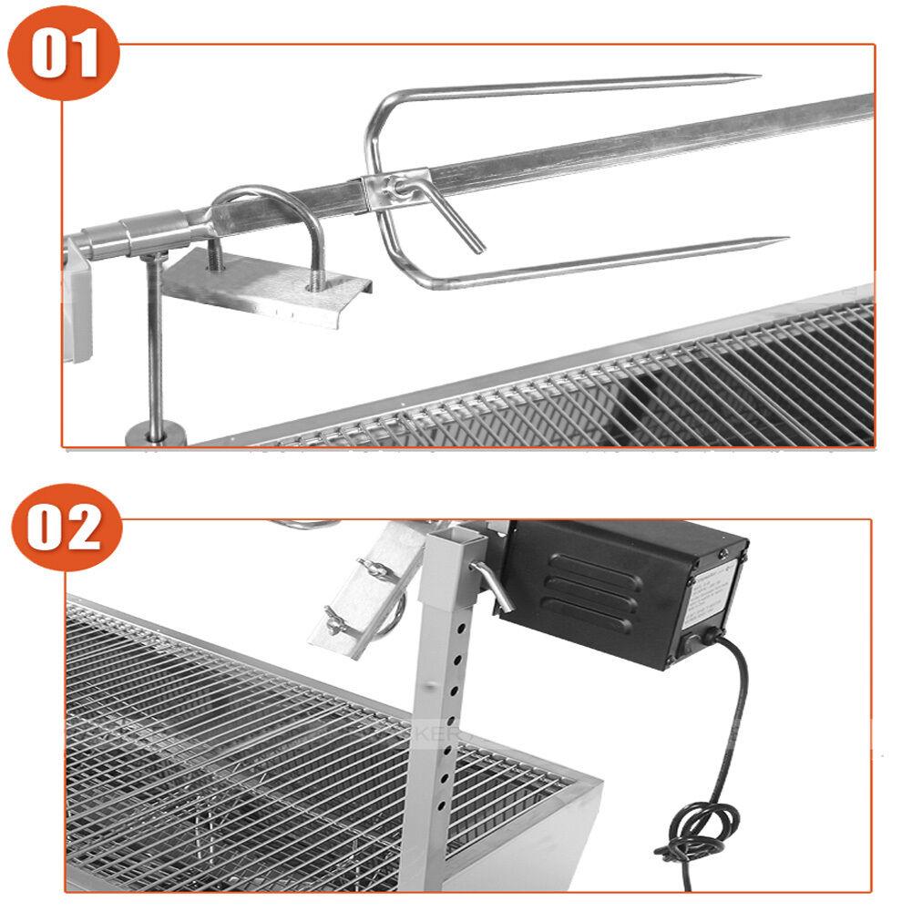 35" Hog Roast Machine BBQ Spit Chicken Pig Roaster Rotisserie Roasting Motor