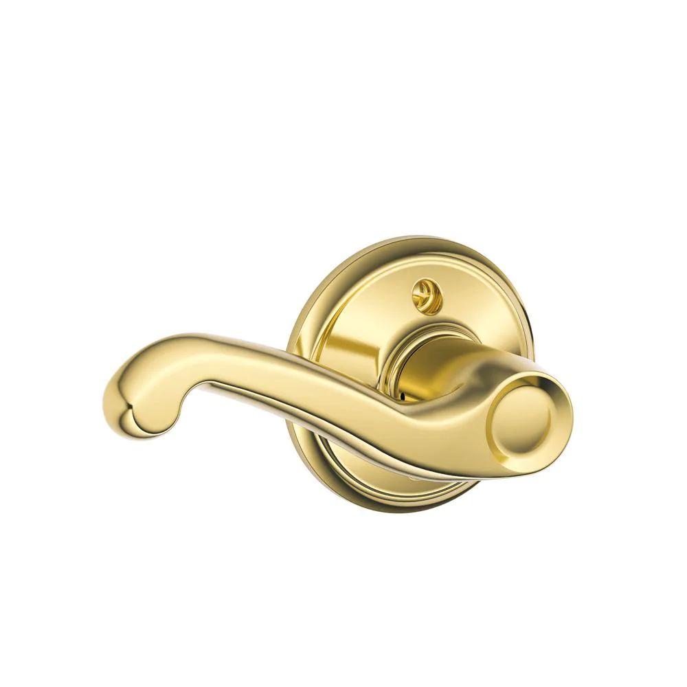 Flair Bright Brass Left Handed Dummy Door Lever