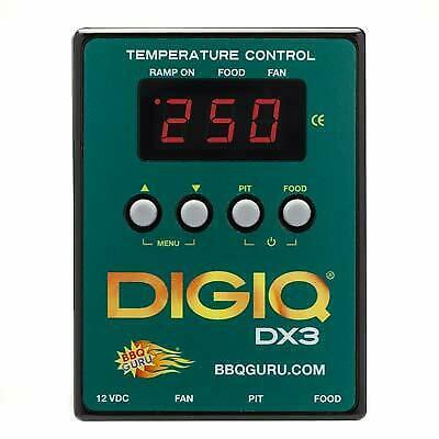 DigiQ DX3 BBQ Temperature Controller Green and Digital Meat Thermometer for