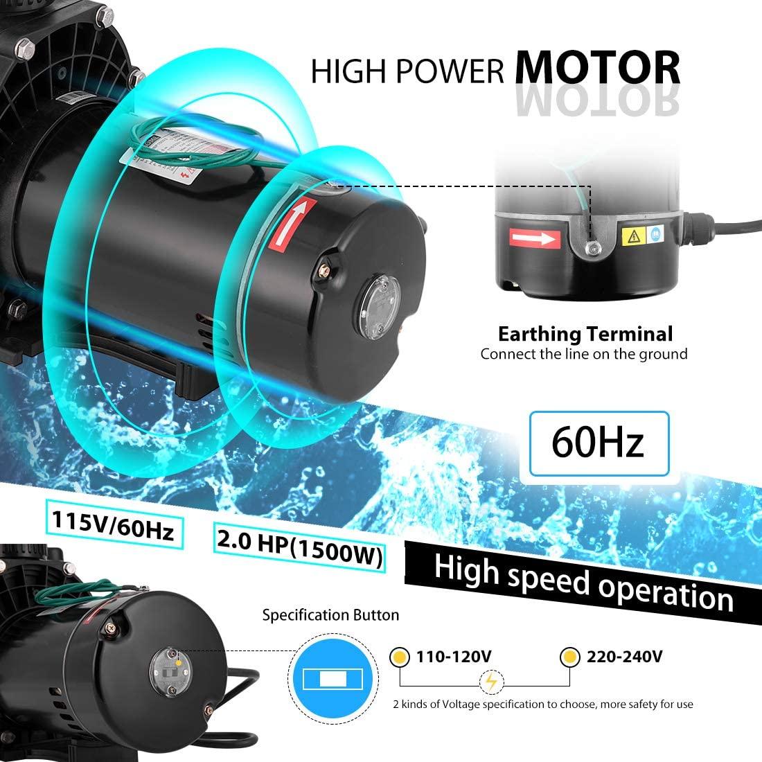 VIVOHOME 2.0 HP 6800 GPH Powerful Self Primming Dual Voltage In/Above Ground Swimming Pool Pump with Strainer Basket