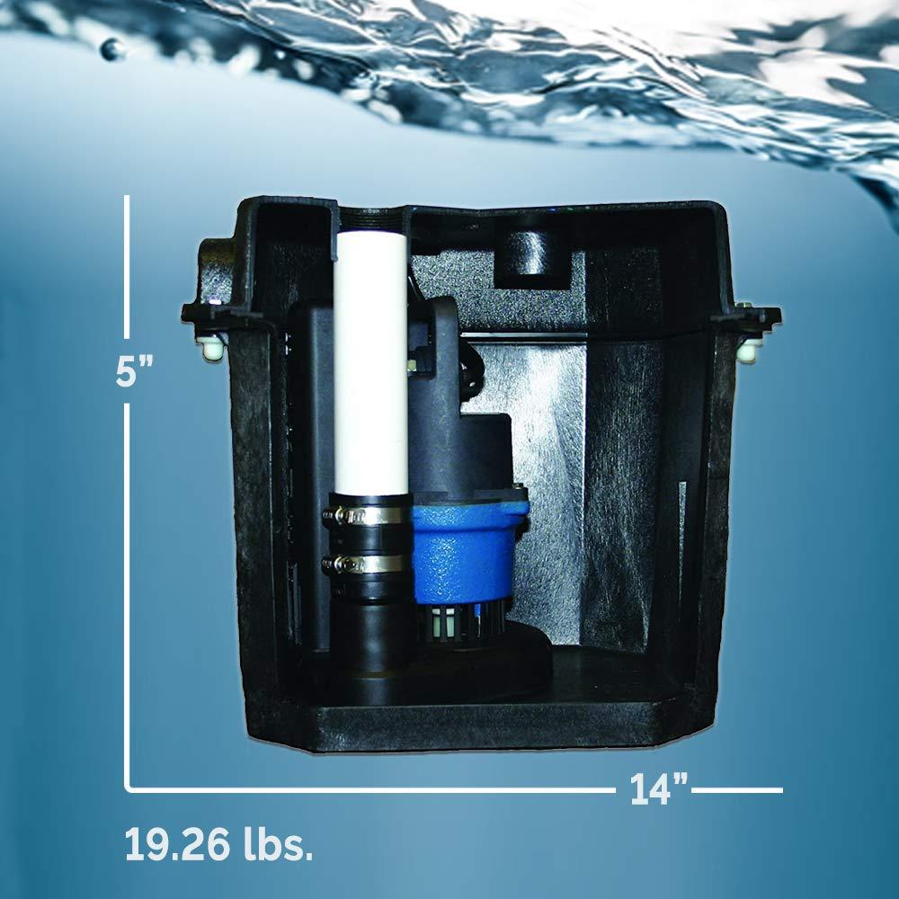 Barnes 131411 Model SU33LT Preassembled Laundry Tray Sump Pump System with SU33 Pump, for Residential or Commercial Plumbing, 1/3 HP, 120V, 42 GPM, 1-1/2" NPT Discharge