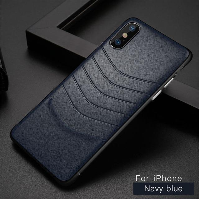 Phone Case - Luxury Vintage Ultra Thin PU Leather Protective Phone Case For iPhone XS/XR/XS Max 8/7 Plus