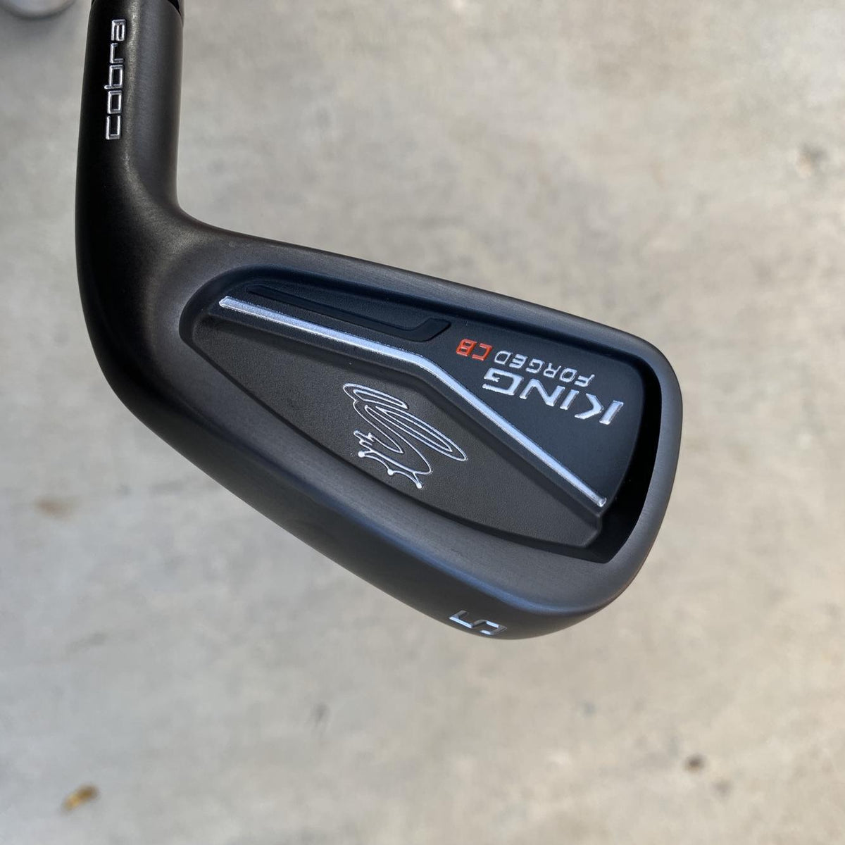 Used Men's Cobra Right Handed King Forged CB Black Iron Set Stiff Flex Steel Shaft