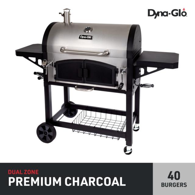 Cast Iron Charcoal Grill Heavy Duty Outdoor Expert Dual Chamber BBQ Grill Box