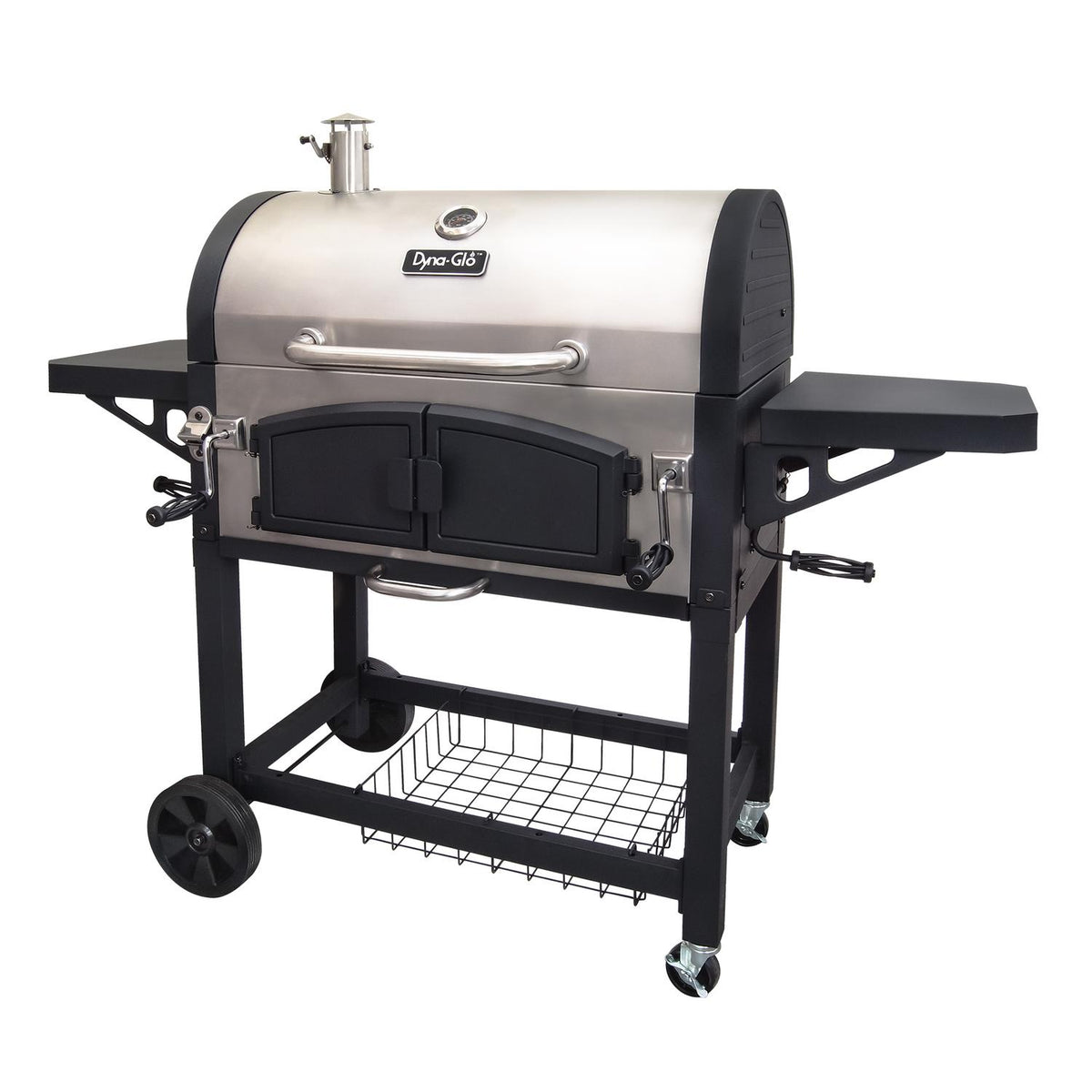 Cast Iron Charcoal Grill Heavy Duty Outdoor Expert Dual Chamber BBQ Grill Box