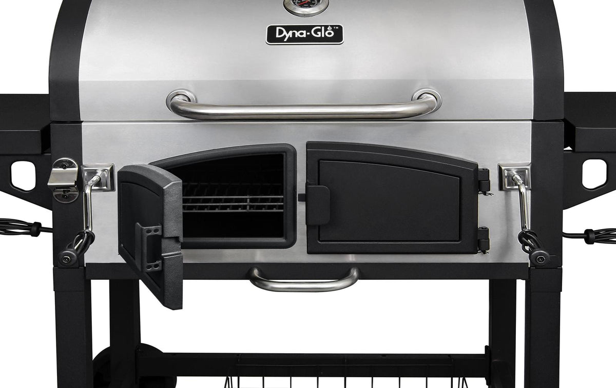 Cast Iron Charcoal Grill Heavy Duty Outdoor Expert Dual Chamber BBQ Grill Box