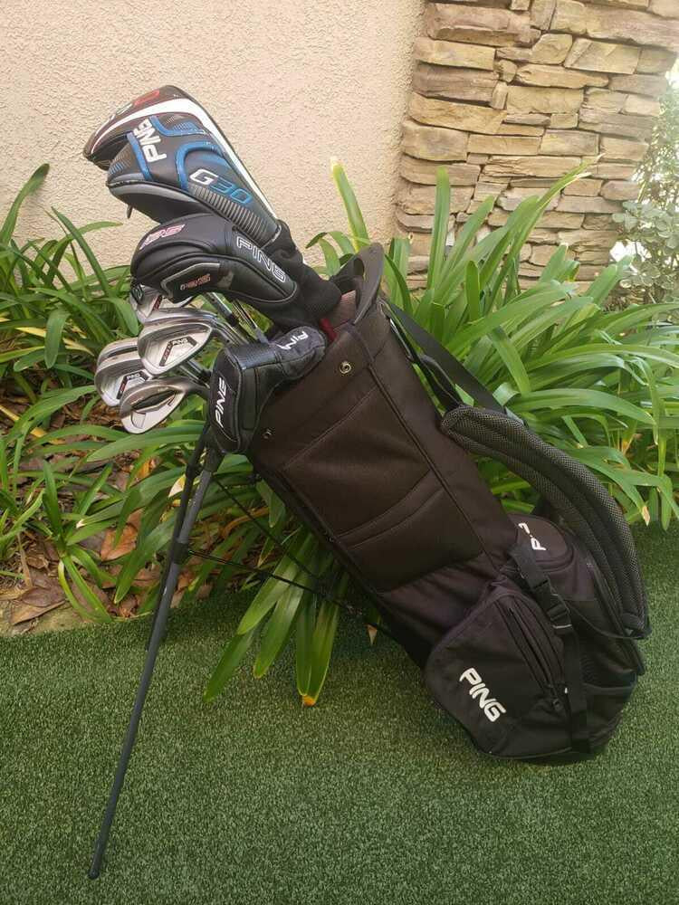 Ping Stiff Complete Golf Set +Bag,915D3 Driver,G3 Wood,G30 Hybrid,i25 Irons,Putt