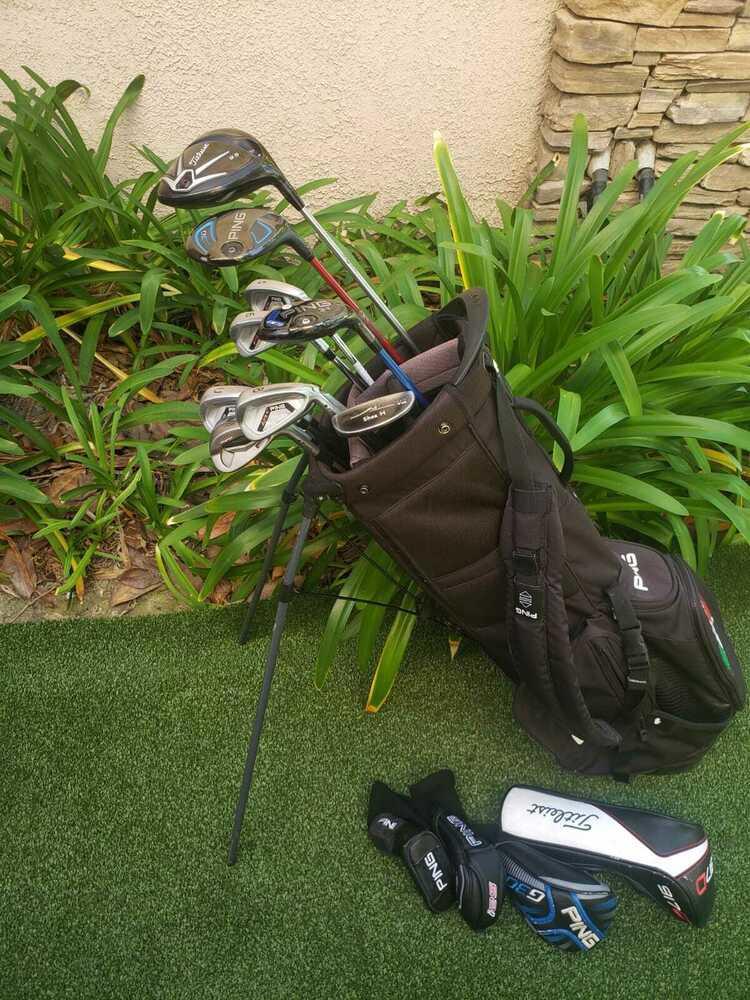 Ping Stiff Complete Golf Set +Bag,915D3 Driver,G3 Wood,G30 Hybrid,i25 Irons,Putt