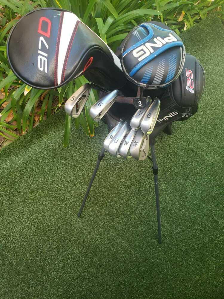 Ping Stiff Complete Golf Set +Bag,915D3 Driver,G3 Wood,G30 Hybrid,i25 Irons,Putt