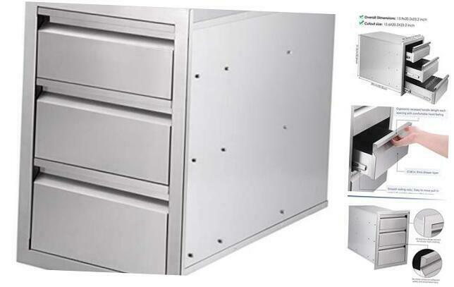 Outdoor Kitchen Drawers Stainless Steel 13.9 x 20.2 x 23.2 14" x 20" x 23.2"