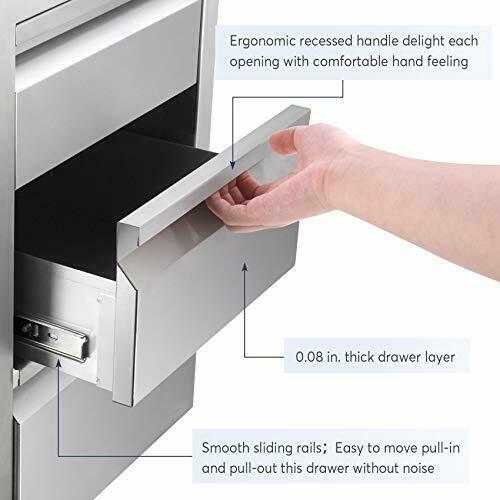Outdoor Kitchen Drawers Stainless Steel 13.9 x 20.2 x 23.2 14" x 20" x 23.2"