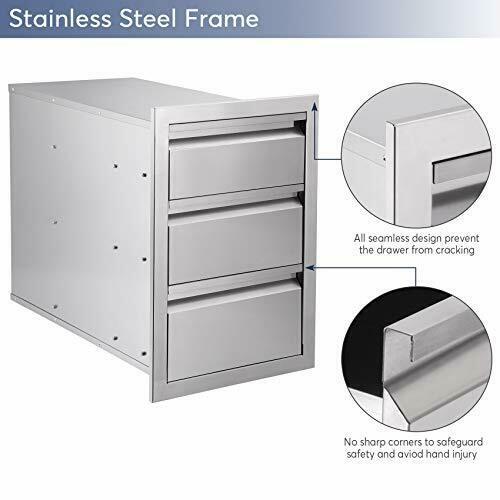 Outdoor Kitchen Drawers Stainless Steel 13.9 x 20.2 x 23.2 14" x 20" x 23.2"