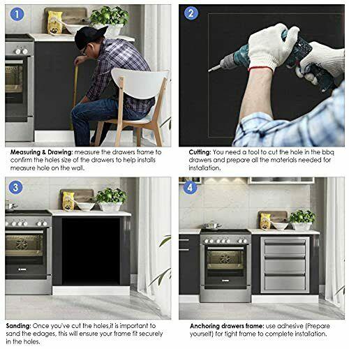 Outdoor Kitchen Drawers Stainless Steel 13.9 x 20.2 x 23.2 14" x 20" x 23.2"