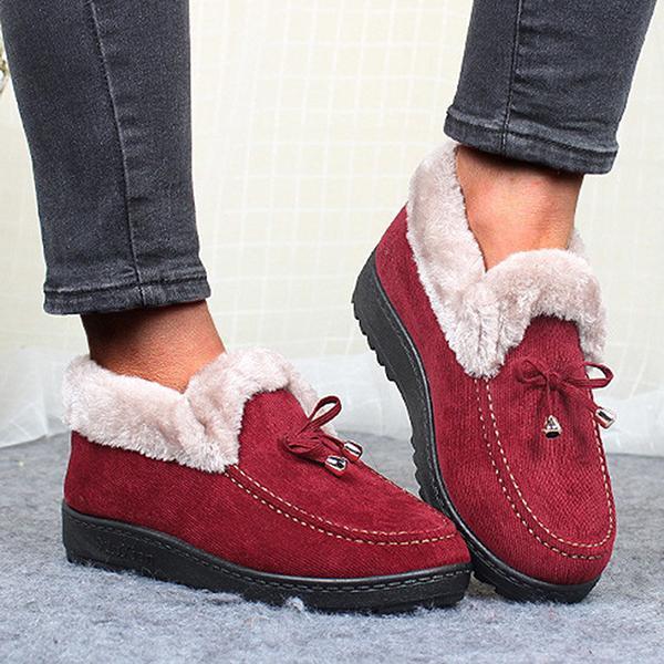 Ladies Winter Plush Lining Cotton Shoes Flat Boots