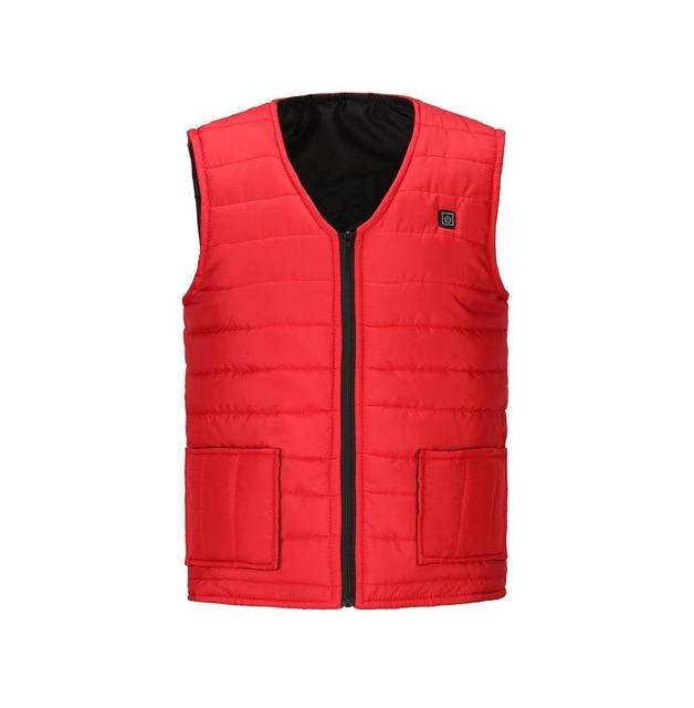 [WARM UP] Men Autumn Winter Smart Heating Cotton Vest USB Infrared Electric Heating Vest