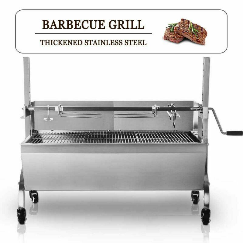 Large Grill Charcoal Spit Roaster Rotisserie Pig Lamb Roast Bbq Chicken w/ Motor