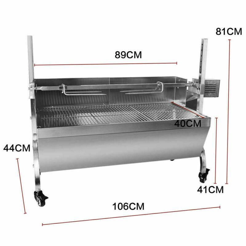 Large Grill Charcoal Spit Roaster Rotisserie Pig Lamb Roast Bbq Chicken w/ Motor