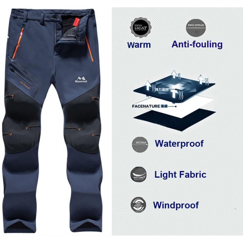 Men/Women Winter Fish Waterproof Camp Trekking Fleece Outdoor Hiking Pants