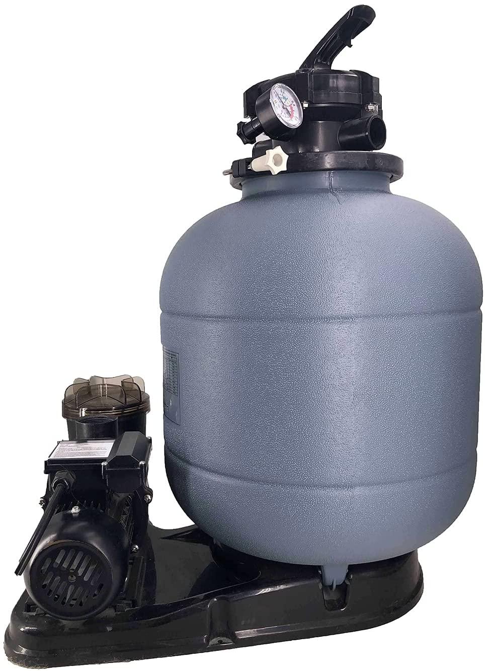 iMeshbean Pool Sand Filter and Pump 16" 2800GPH Filter System 5-Way Valve with Stand Base for Above Ground Pools Easy to Use and Maintain
