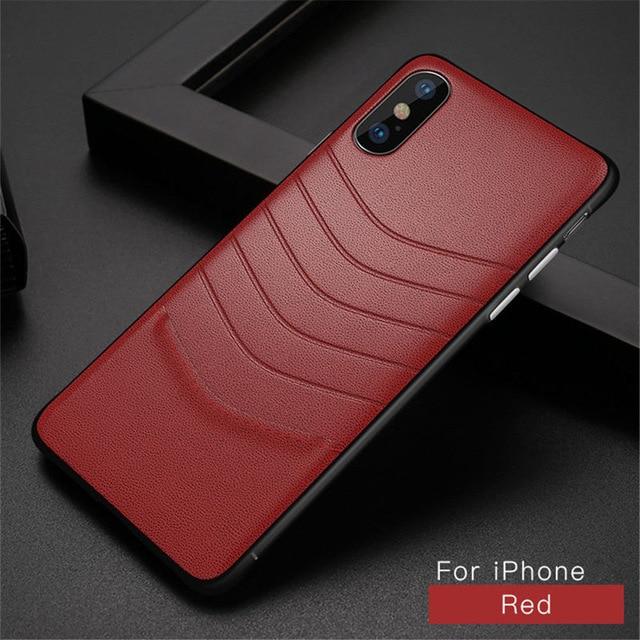 Phone Case - Luxury Vintage Ultra Thin PU Leather Protective Phone Case For iPhone XS/XR/XS Max 8/7 Plus
