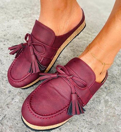 New Leather Women Walking Loafers