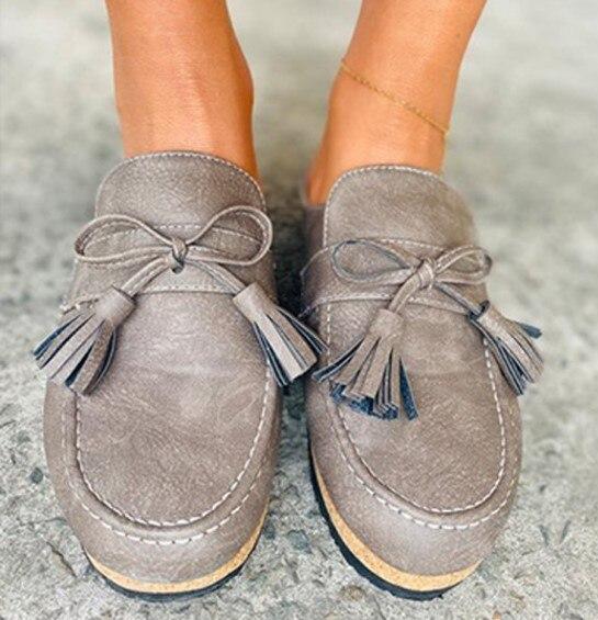 New Leather Women Walking Loafers
