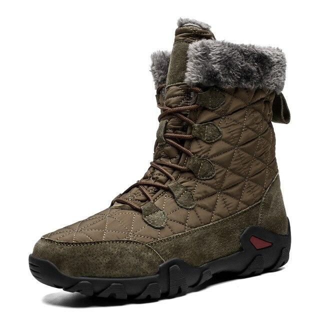 Winter Genuine Leather Patchwork Snow Mens Boots