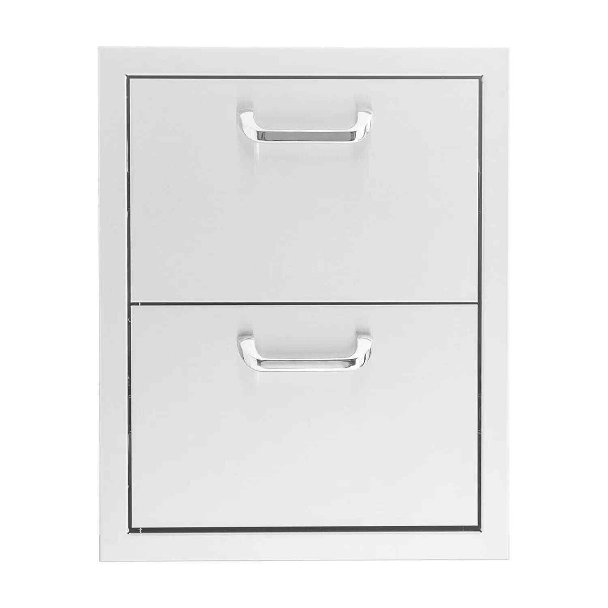 BBQGuys Signature 16-Inch Stainless Steel Double Access Drawer - Traditional