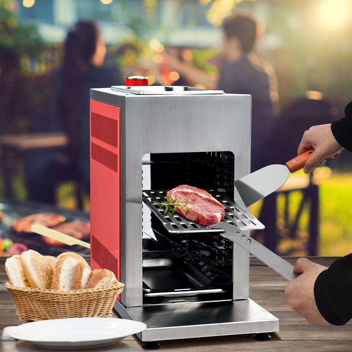 Propane Infrared Steak Grill BBQ Stainless Steel Single Burner Vertical Cooking