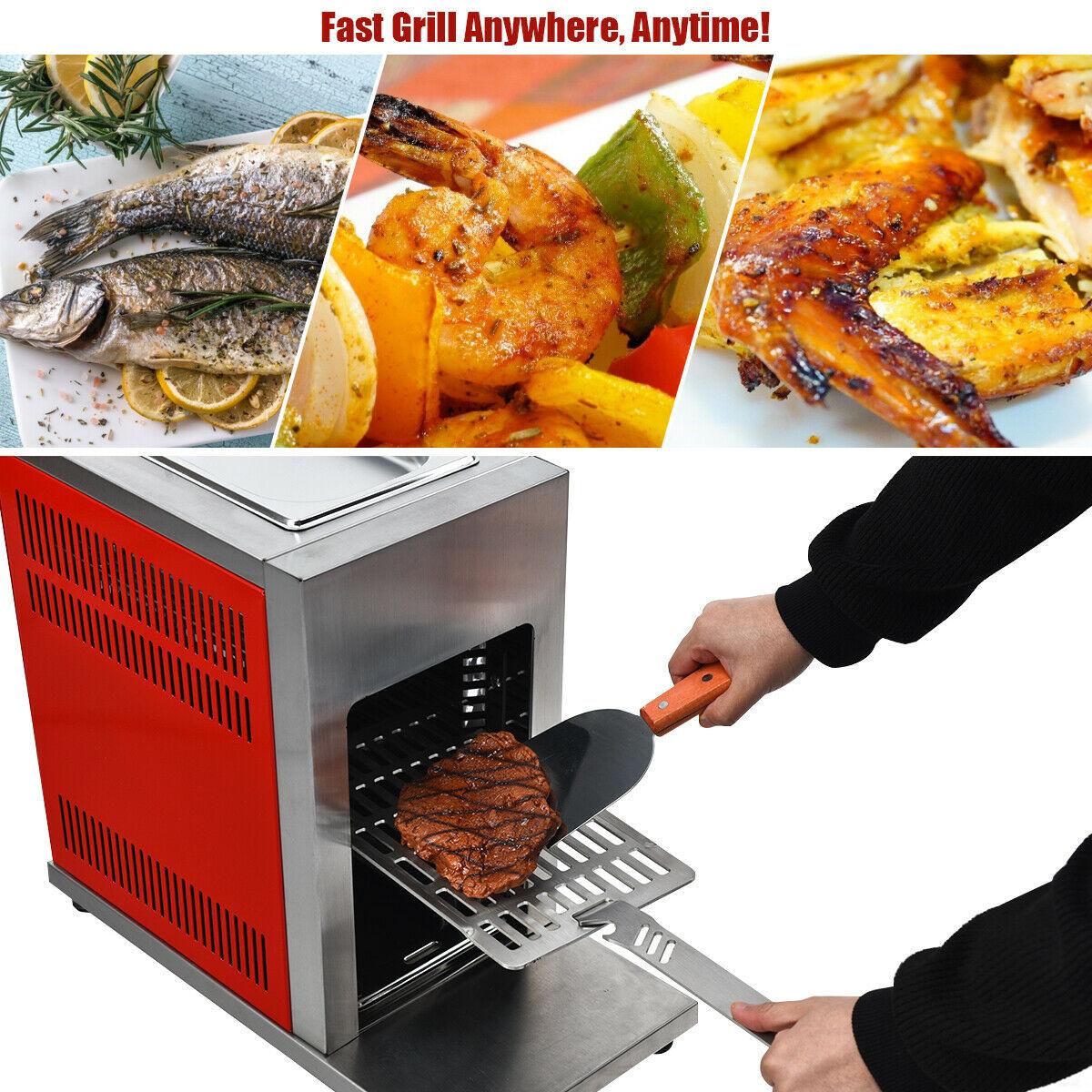 Propane Infrared Steak Grill BBQ Stainless Steel Single Burner Vertical Cooking