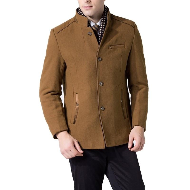 Fashion Business Double Collar Thicken Men Trench Coat