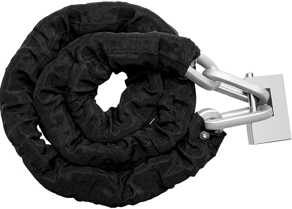 VEVOR Heavy Duty Chain Lock, 2/5 Inch x 9.83 Feet Security Chain and Lock Kit, Premium Case-Hardened Chain Pure Brass Lock Core with 3 Keys, Fit for Motorcycle, Generator, Gates, Bicycle, Scooter