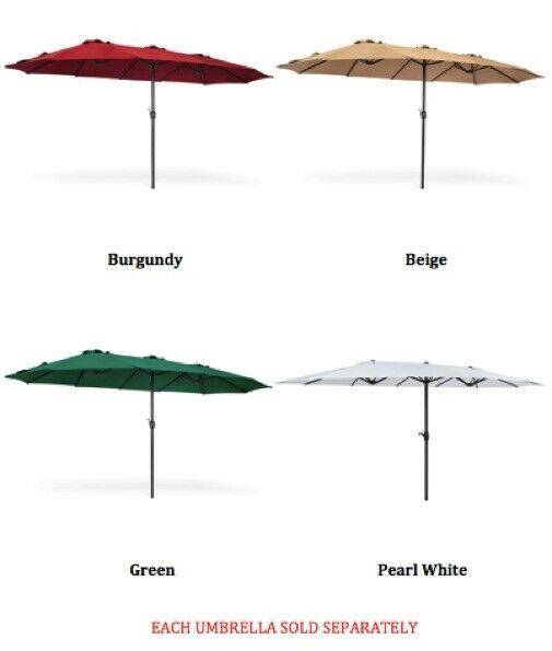 15x9ft Large Rectangular Outdoor Aluminum Patio Umbrella with Crank & Wind Vents