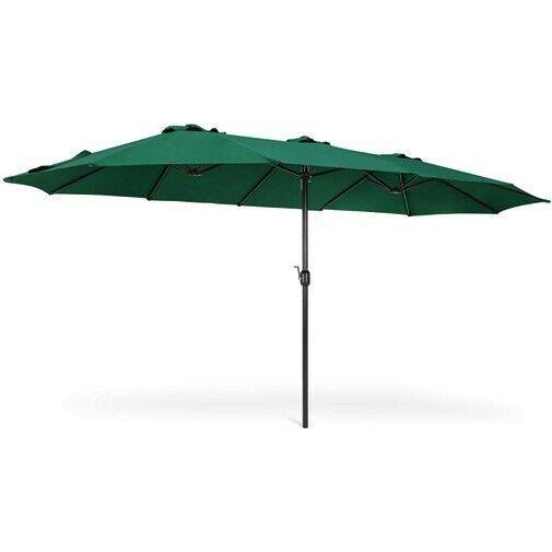 15x9ft Large Rectangular Outdoor Aluminum Patio Umbrella with Crank & Wind Vents
