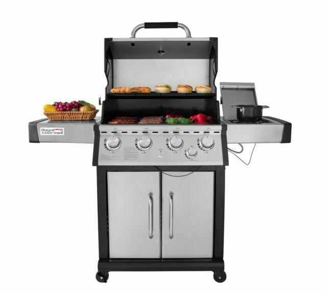 Royal Gourmet 60000 BTU 4-Burner Propane Gas Grill with Side Burner MG4001